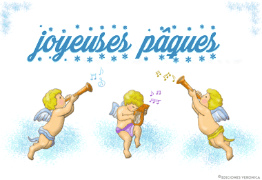 Gif animé joyeuses Pâques ange